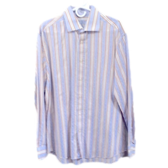 𝅺Bugatchi Mens Pastel Striped Dress Shirt XL - Picture 1 of 7